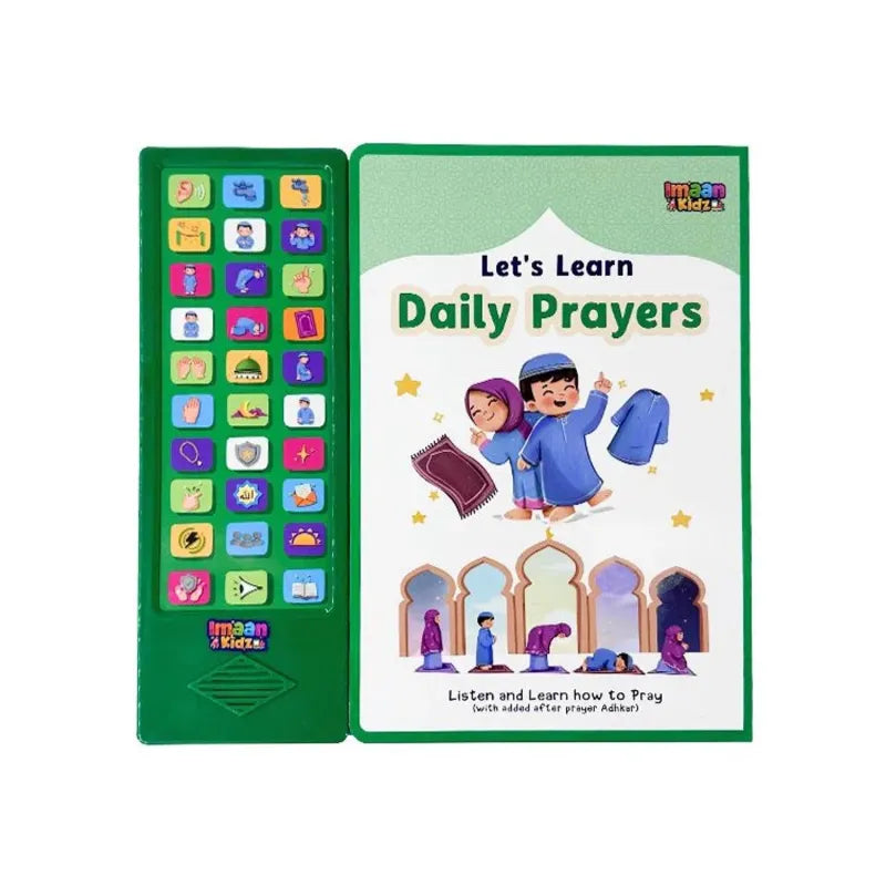 Groen interactief kindergebeden luisterboek Lets Learn Daily Prayers voor dagelijkse gebeden