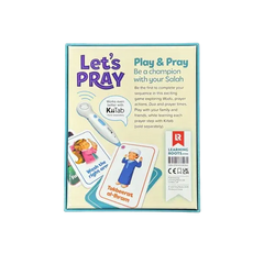 Let’s pray the fun salah game doos met geïllustreerde gebedskaarten en een wit elektronisch leerhulpmiddel