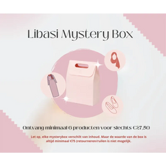 Roze libasi mystery box met handvat en subtiele glinsterende accenten voor verrassingsgeschenken