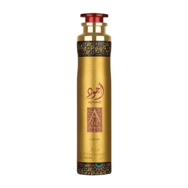 Gouden luchtverfrisser Ajwad fles voor een frisse geur in huis