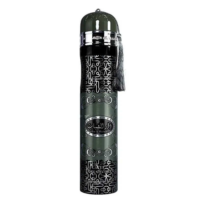 Olive groene en zilveren decoratieve spray voor luchtverfrisser Dar al Shabab