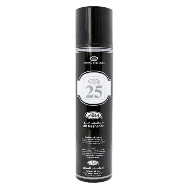 Zwarte luchtverfrisser Rehab spray can voor frisse geur in huis