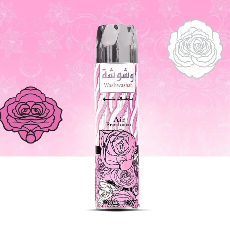 Floral-themed luchtverfrisser Wash Washa met frisse Arabische geur en bloemenprint