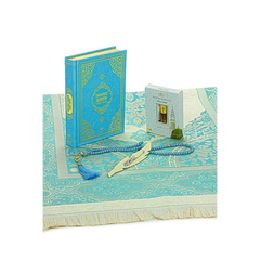 Luxe blauwe cadeauset met een engels/arabische koran