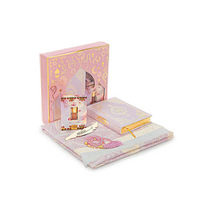 Pink en gouden decoratieve stationery set in luxe roze cadeauset met Engelse Arabische Koran