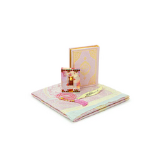 Luxe roze cadeauset met pastelboek en engels arabische koran, perfect cadeau