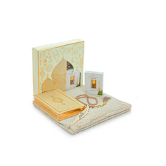 Luxe cadeauset gebedskleed tasbih koran arabisch en parfum