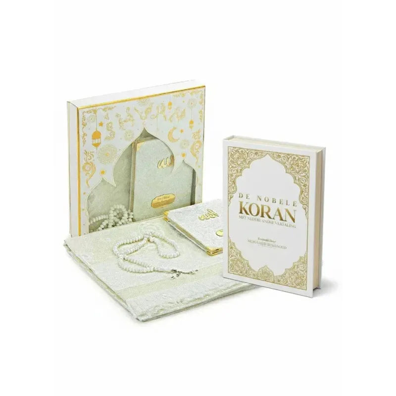 Luxe cadeauset (koran nederlands, gebedskleed, Yasin boekje en tasbih) - Islamboekhandel.nl