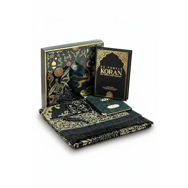 Luxe cadeauset (koran nederlands, gebedskleed, Yasin boekje en tasbih) - Islamboekhandel.nl