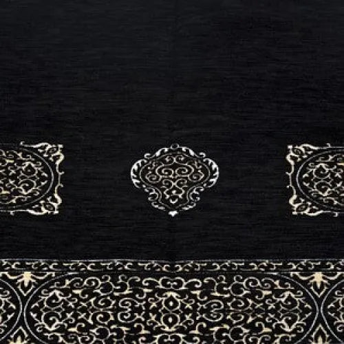 Luxe gebedskleed zwart met kaaba patroon Ikranur