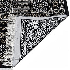 Luxe gebedskleed zwart met zilver patroon Ikranur