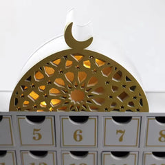 Luxe houten Ramadankalender met LED licht (verkrijgbaar