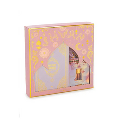 Luxe roze cadeauset met een engels/arabische koran en parfum - Islamboekhandel.nl