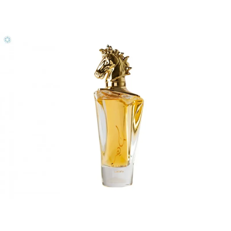 Gouden paarden-top parfumfles van Maahir - Lattafa Parfum Spray in productfoto