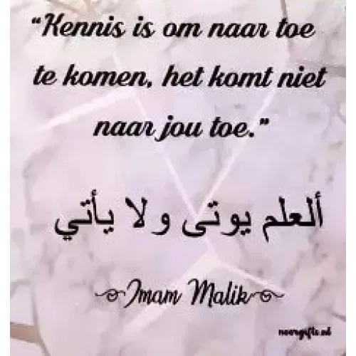 Magneetbordje met tekst - Kennis is... Rosé Marmer - Islamboekhandel.nl