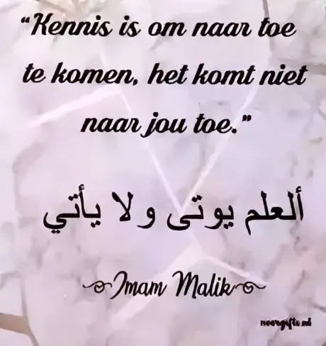 Magneetbordje met tekst - Kennis is... Rosé Marmer - Islamboekhandel.nl