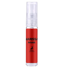 Rode parfumfles met spraynozzle en Marissa Rouge tekst van Hambra Narissa Rouge