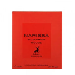 Rode parfumdoos van Hambra Narissa Rouge met antilope-logo