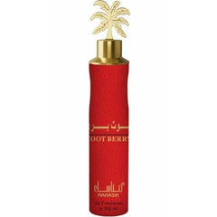Red luchtverfrisser met goud palmboom-topper van Manasik Luchtverfrisser Toot Berry