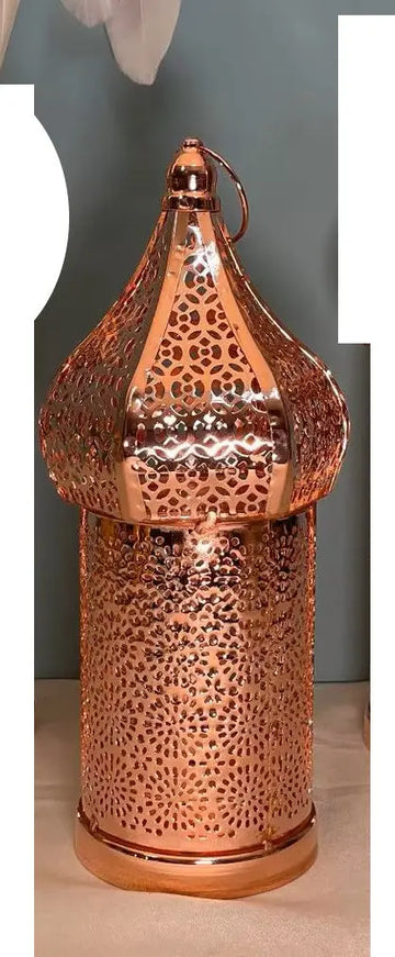 Marokkaans Lantaarn met LED licht -Rosé kleurig - Islamboekhandel.nl