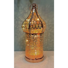 Marokkaans Lantaarn met LED licht -Rosé kleurig - Islamboekhandel.nl