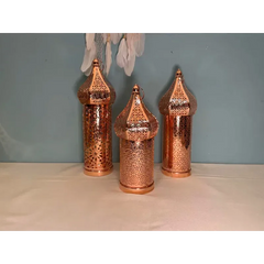 Marokkaans Lantaarn met LED licht -Rosé kleurig - Islamboekhandel.nl