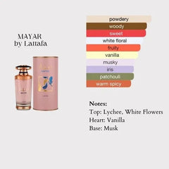 Mayar van Lattafa parfum met geurprofiel en kenmerken van Merk Lattafa