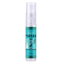 Turquoise parfum sprayfles van Mayar Natural Intense voor een frisse geurervaring