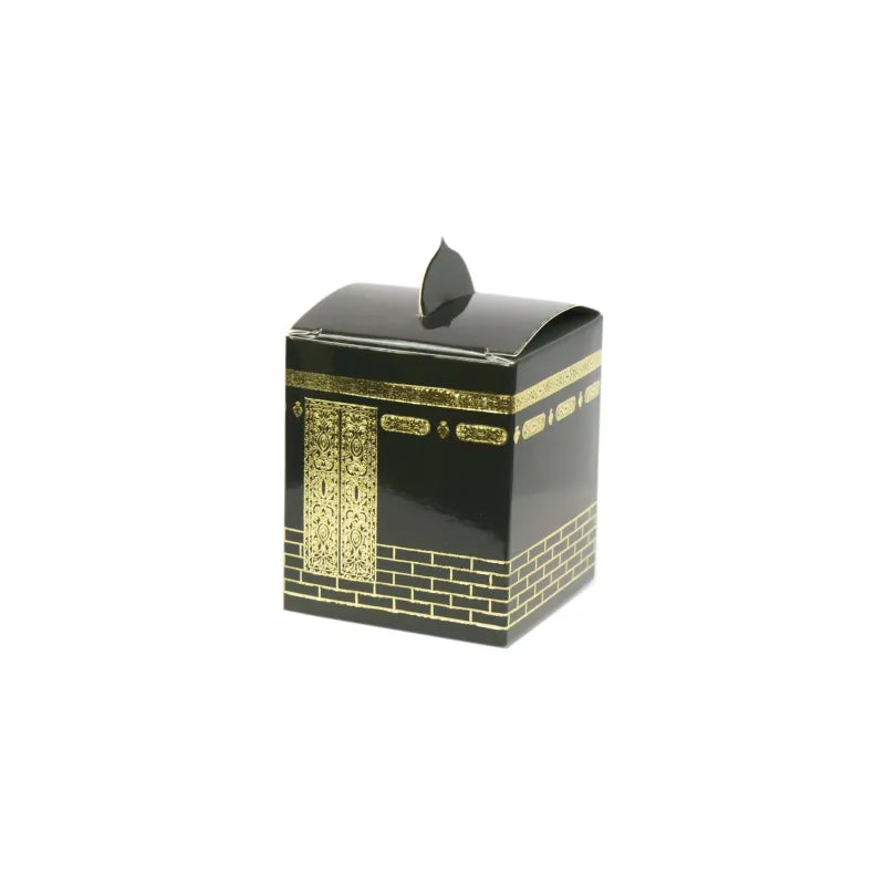 Mini cadeaudoosjes hadj umrah zwart gouden Kaaba doosje met blad