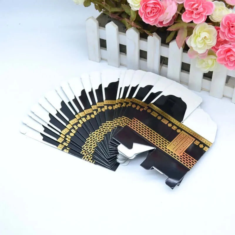 Mini cadeaudoosjes hadj umrah met zwart gouden pocket memo houder geometrisch patroon