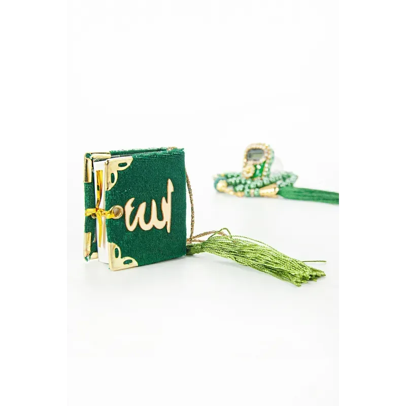 Mini Cadeauset koran/tasbih -groen - Islamboekhandel.nl
