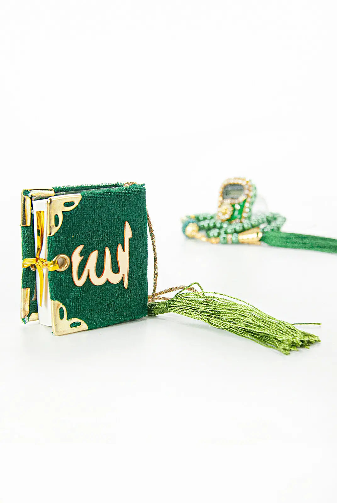 Mini Cadeauset koran/tasbih -groen - Islamboekhandel.nl