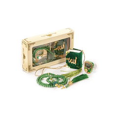 Mini Cadeauset koran/tasbih -groen - Islamboekhandel.nl
