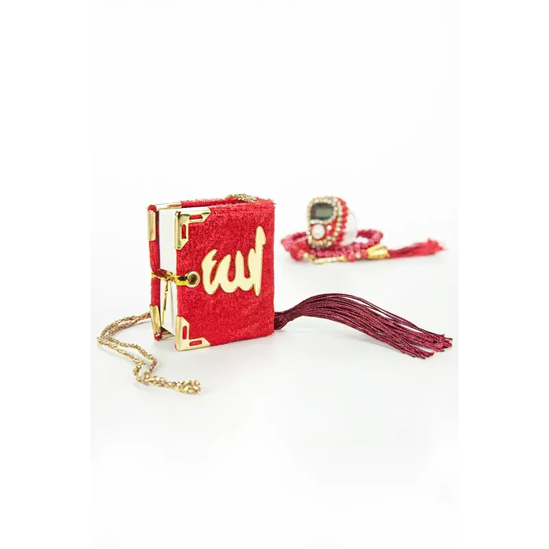 Mini Cadeauset koran/tasbih -rood - Islamboekhandel.nl
