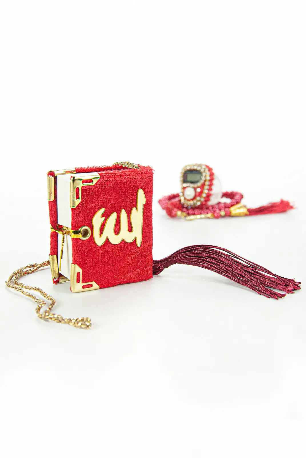 Mini Cadeauset koran/tasbih -rood - Islamboekhandel.nl