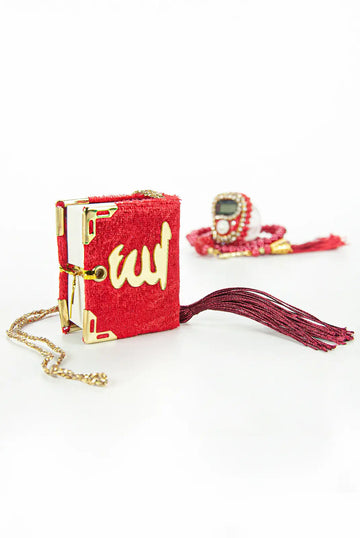 Mini Cadeauset koran/tasbih -rood - Islamboekhandel.nl