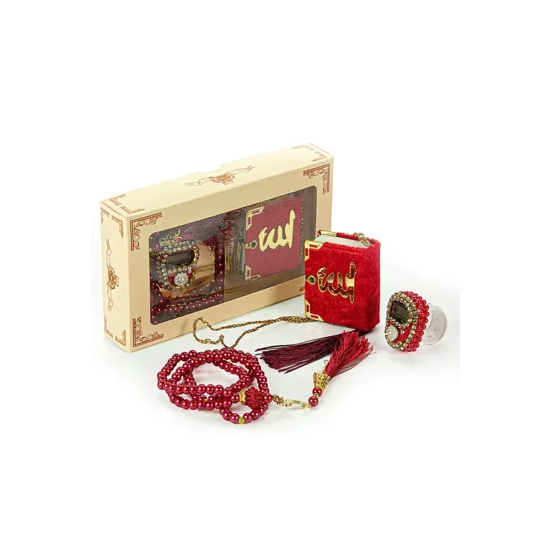 Mini Cadeauset koran/tasbih -rood - Islamboekhandel.nl