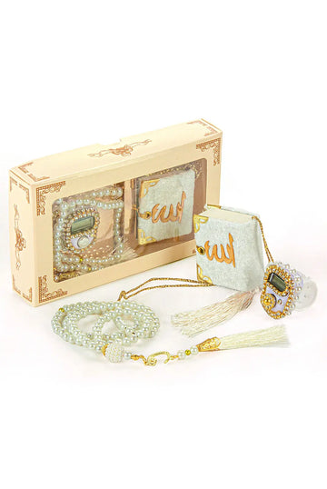 Mini Cadeauset koran/tasbih -wit - Islamboekhandel.nl