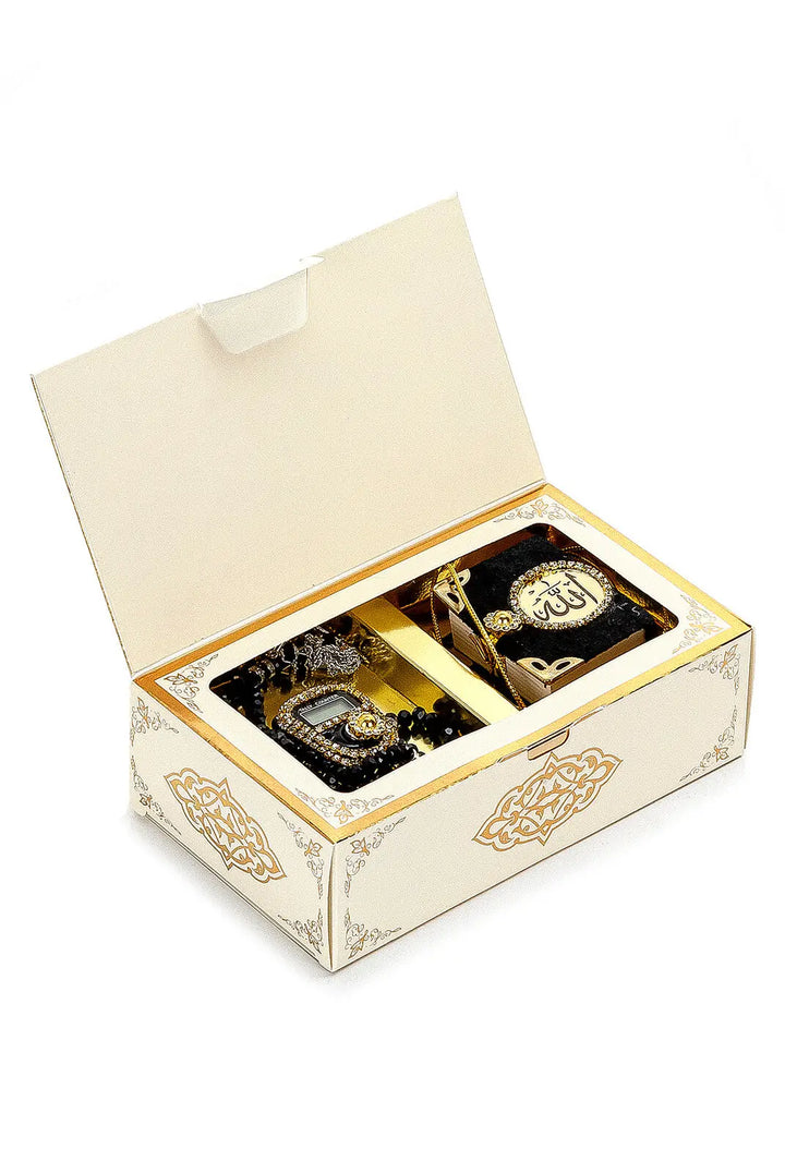 Mini Cadeauset koran/tasbih -zwart luxe - Islamboekhandel.nl