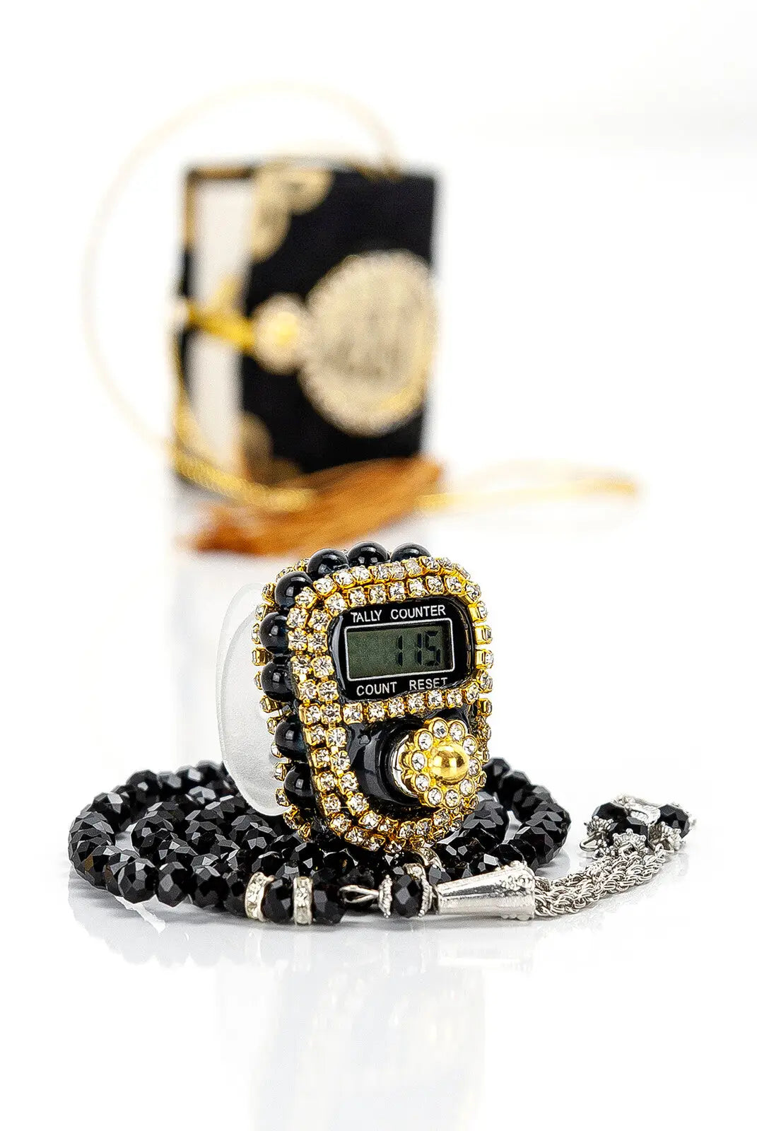 Mini Cadeauset koran/tasbih -zwart luxe - Islamboekhandel.nl