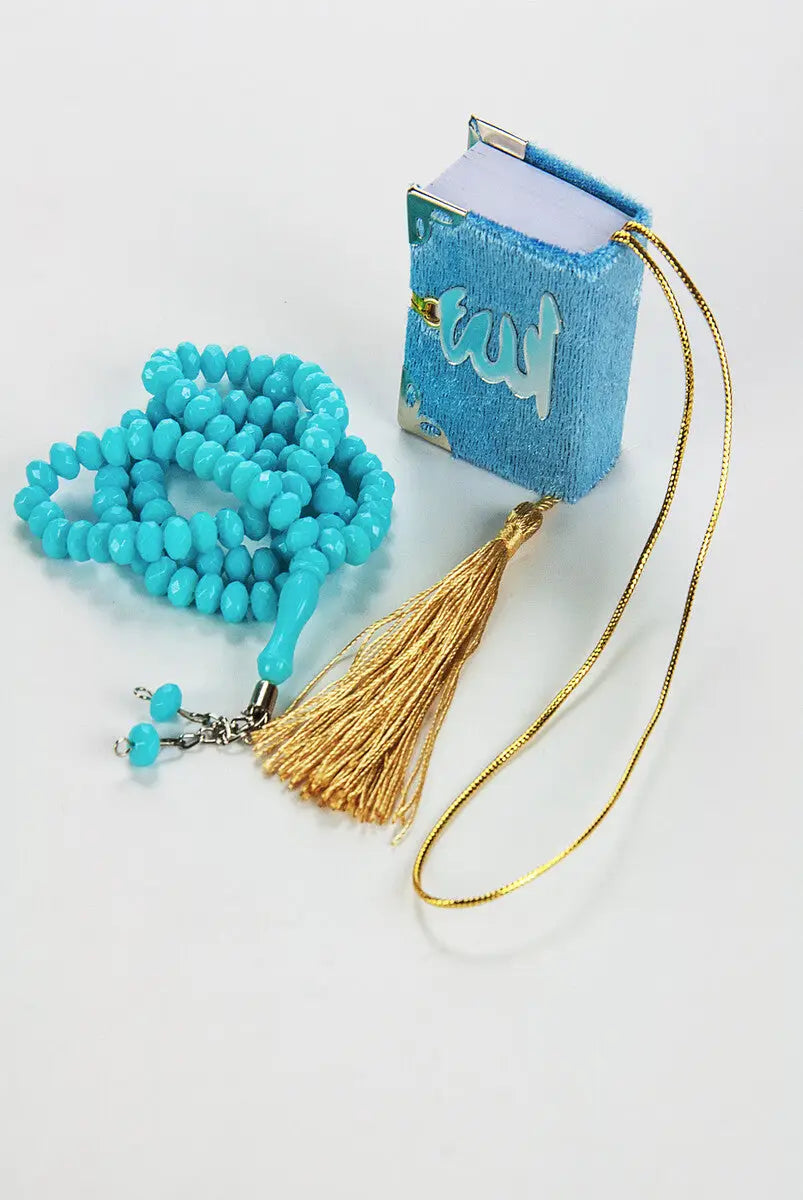 Mini cadeauset met tasbih + koran (verkrijgbaar in meerdere kleuren) - Islamboekhandel.nl