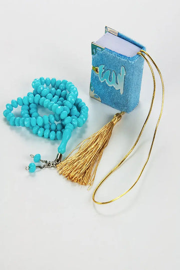 Mini cadeauset met tasbih + koran (verkrijgbaar in meerdere kleuren) - Islamboekhandel.nl