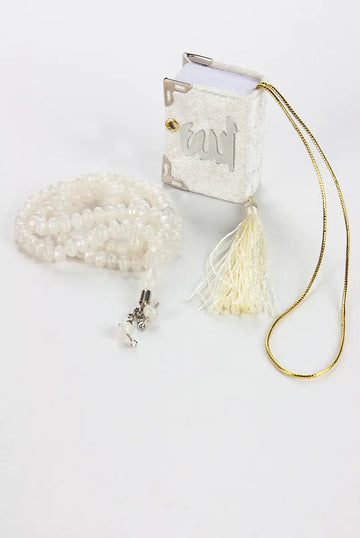 Mini cadeauset met tasbih + koran (verkrijgbaar in meerdere kleuren) - Islamboekhandel.nl