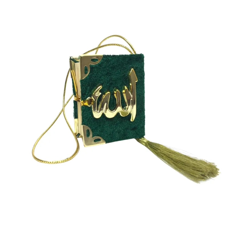 Prachtige mini Koran met fluwelen kaft en gouden accenten met kwastje