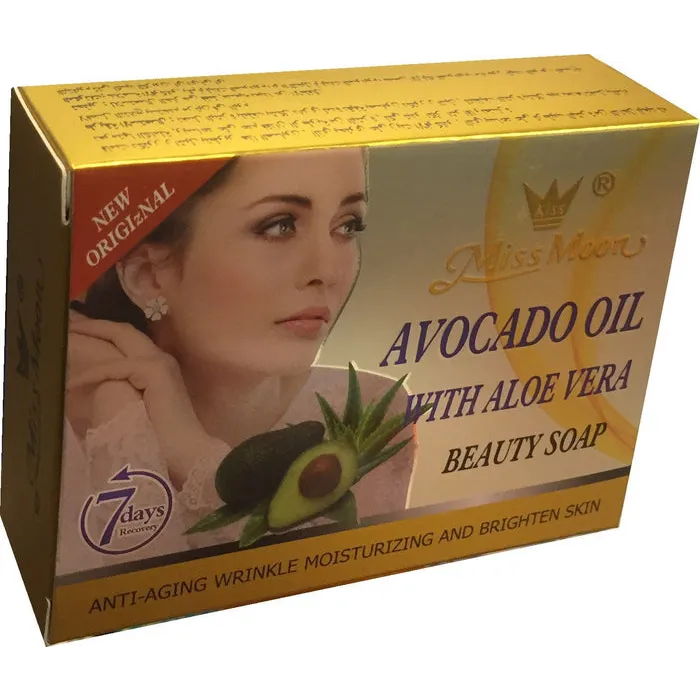 Miss Moon Avocado Oil Aloe Vera Beauty Soap 100 G in een gele verpakking