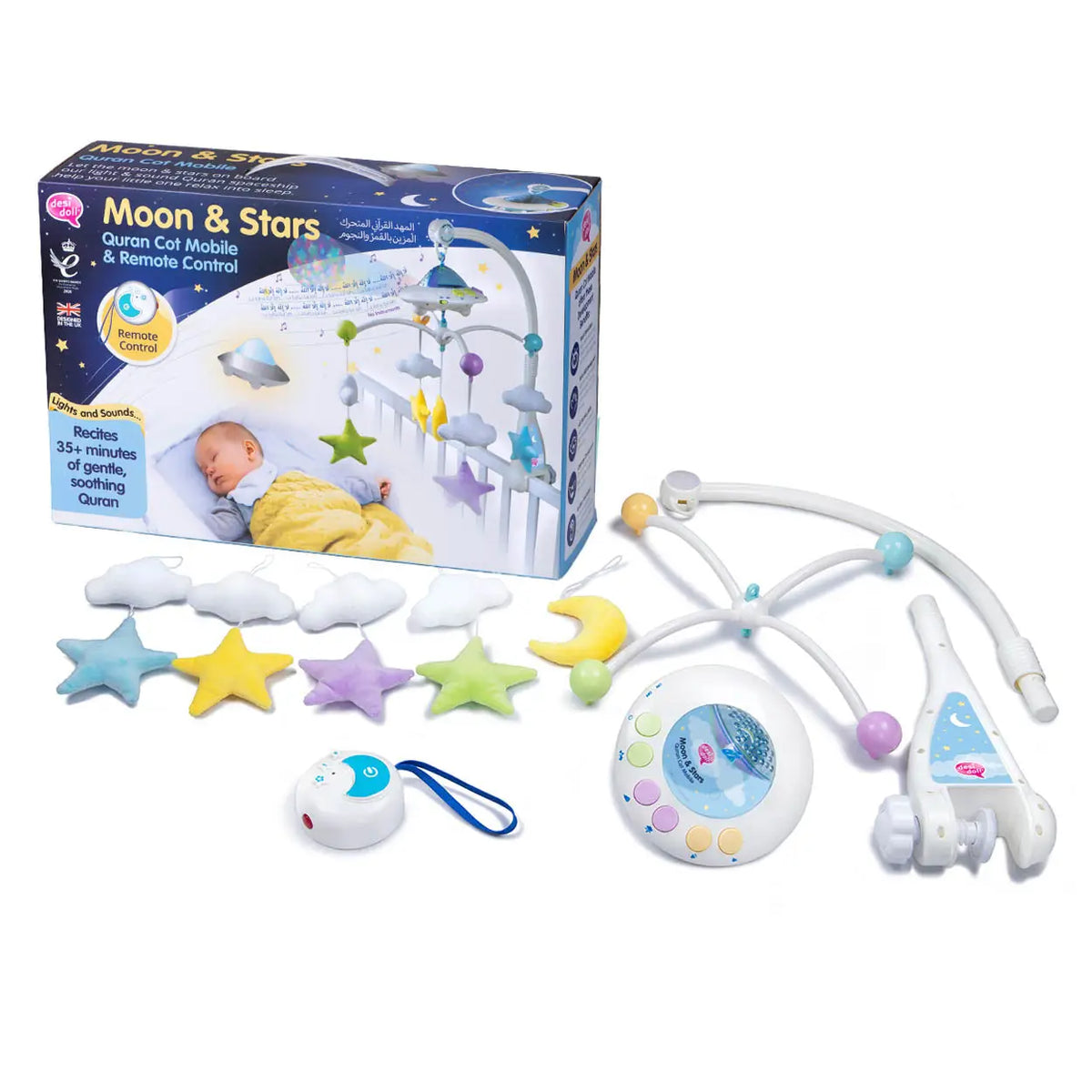 Moon en Stars baby mobiel - met afstandsbediening - Islamboekhandel.nl