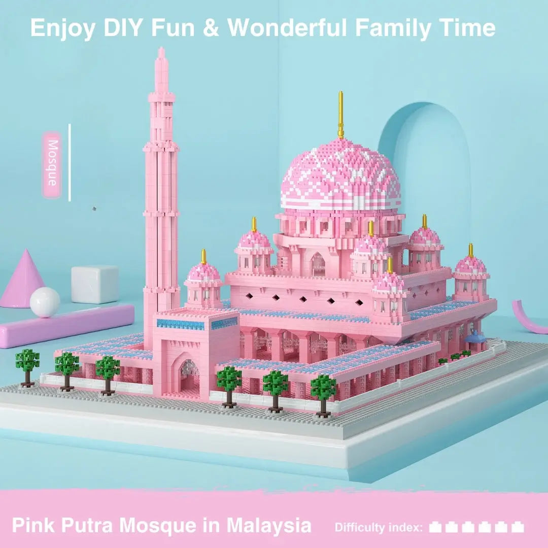 Moskee roze Bouwstenenset(lego) (5930 blokjes) - Islamboekhandel.nl