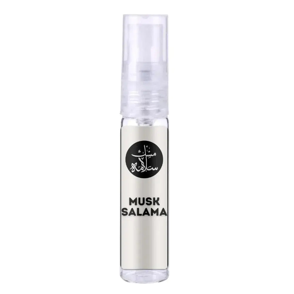 Heldere glazen sprayfles musk malaki met zilveren label musk salama en arabisch schrift transparante pompdispenser