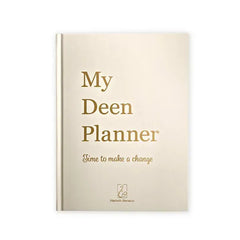 Crèmekleurige hardcover My Deen Planner Beige met goudfolie en minimalistisch design