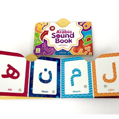 Open interactief Arabisch geluidboek met kleurrijke pagina’s voor de eerste Arabische geluidservaring